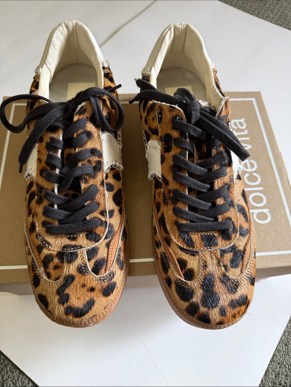 NWT DOLCE VITA NOVICE STITCH DK. LEOPARD SNEAKER 8.5 - Picture 3 of 11